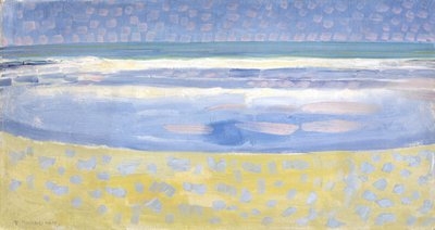 Meer nach Sonnenuntergang von Piet Mondrian
